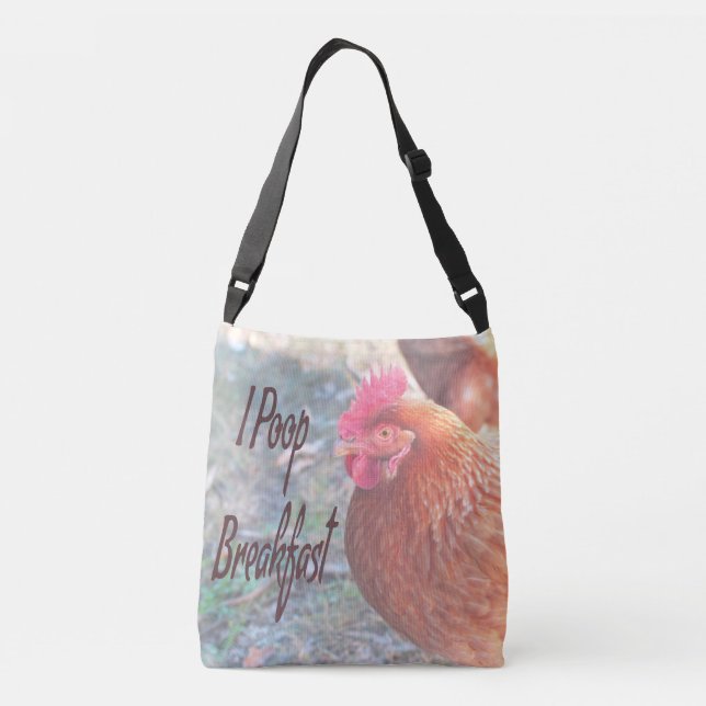 Bolso Cruzado Desayuno de pollo Humor divertido (Reverso)