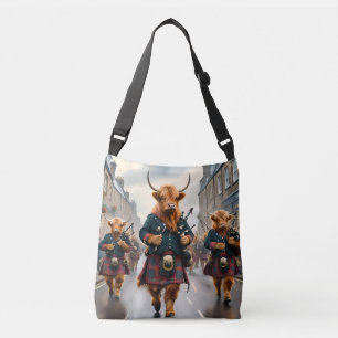 Bolso Cruzado Desfile de cañerías de vacas escocesas,