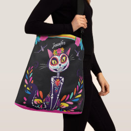 Bolso Cruzado Día de los muertos colorido azúcares azúcares negr