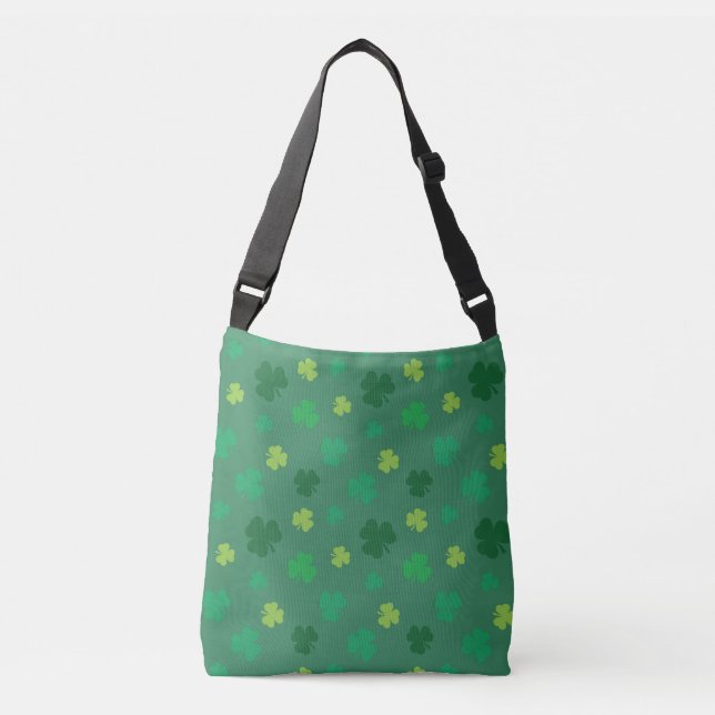Bolso Cruzado Día del patrón de shamrock verde (Anverso)