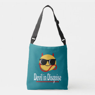 Bolso Cruzado diablo disfrazado Emoji Hot Trendy Funny white