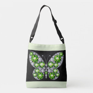 Bolso Cruzado Diamante de imitación de Mariposa de Esmeralda Ver