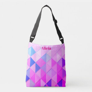Bolso Cruzado Diamantes Azules y Rosados