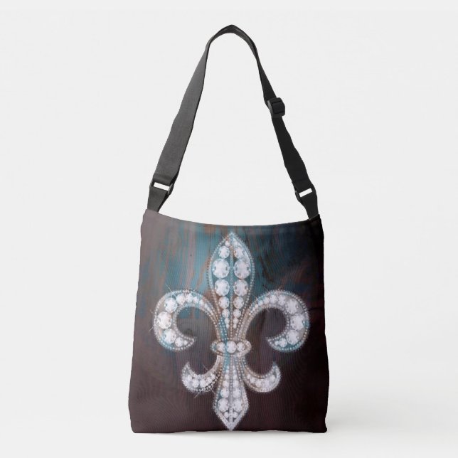 Bolso Cruzado Diamond Fleur de Lis Wood (Anverso)