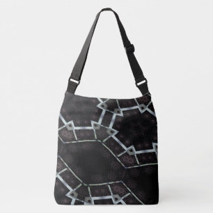 Bolso Cruzado Dibujo abstracto MODERNO en gris negro