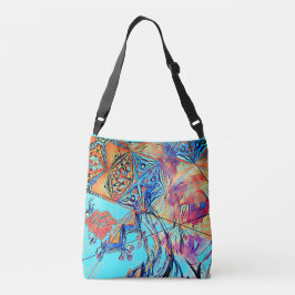 Bolso Cruzado Dibujo de Doodle a dos lados de color apostatario