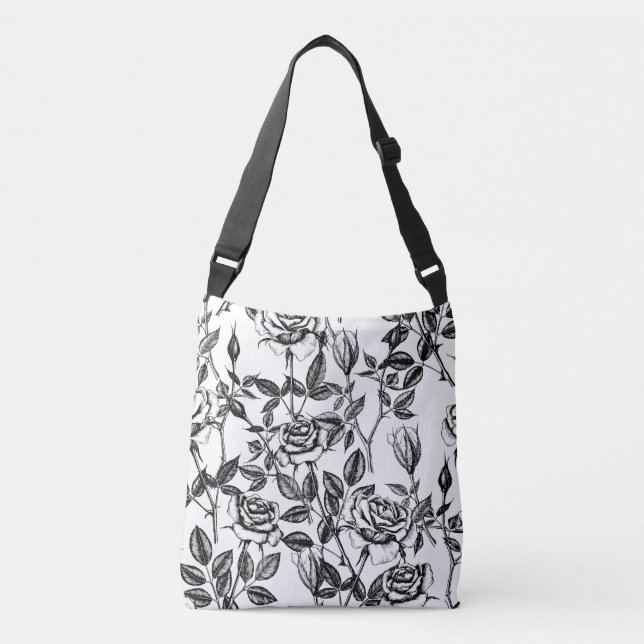 Bolso Cruzado dibujo de rosas (Anverso)
