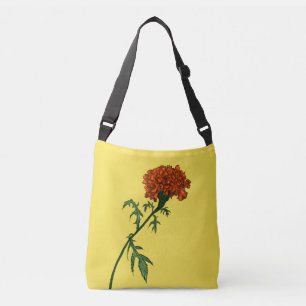 Bolso Cruzado Dibujo de tinta de flor marino francés