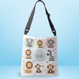 Bolso Cruzado Dibujos Animales De Safari En Acuarela Adorables