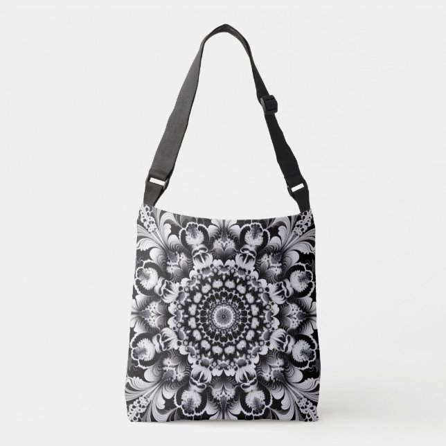 Bolso Cruzado Dicha en Blanco y Negro (Anverso)