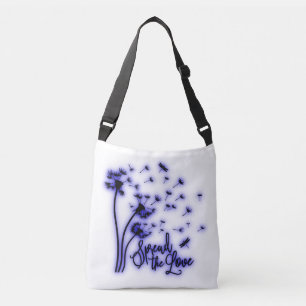 Bolso Cruzado Difundir el amor Dandelions y Dragonflies