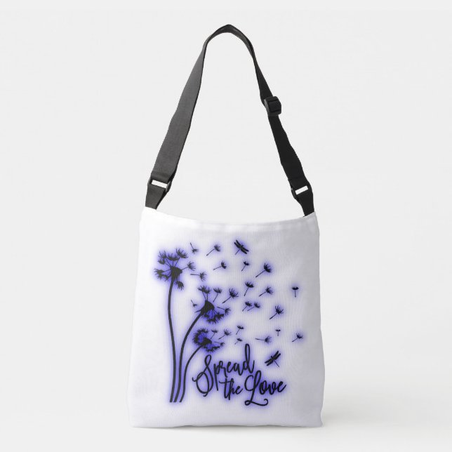 Bolso Cruzado Difundir el amor Dandelions y Dragonflies (Anverso)