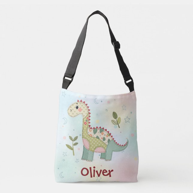 Bolso Cruzado Dinosaurio de parches adorable (Anverso)