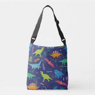 Bolso Cruzado Dinosaurios Palmas Patrón de cosecha tropical