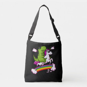 Bolso Cruzado Dinosaurios T-Rex montan arcoiris magico unicornio