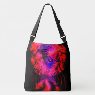 Bolso Cruzado Diosa de neón en bosque encantado