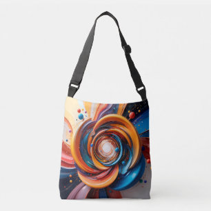 Bolso Cruzado Diseño abstracto colorido y arremolinado