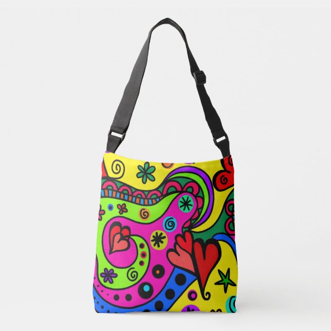 Bolso Cruzado Diseño Artsy Heart (Anverso)