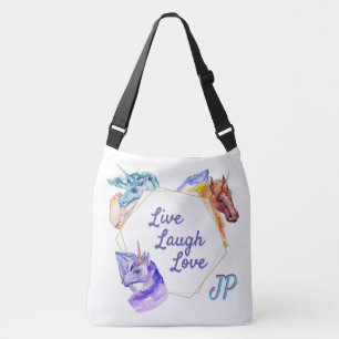 Bolso Cruzado Diseño de cabezas Unicorn de Live Love Laued