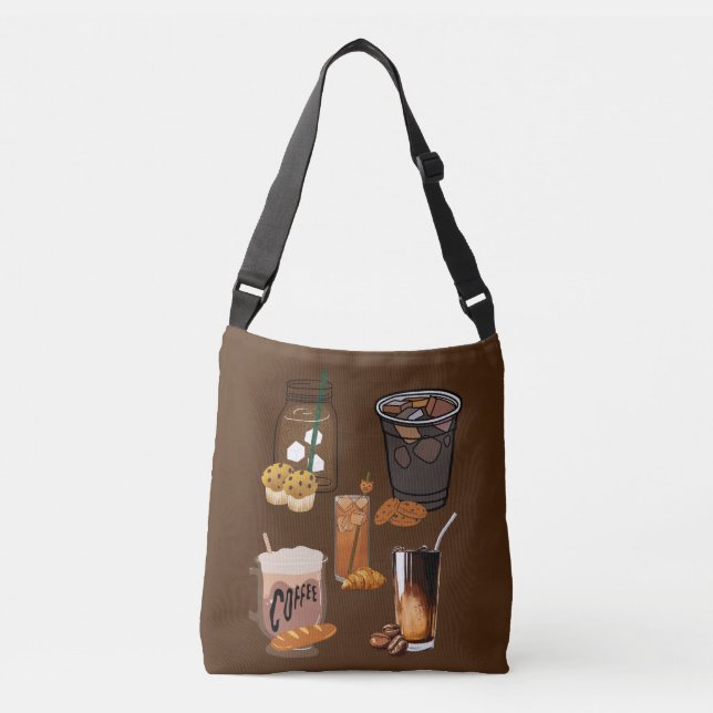 Bolso Cruzado diseño de café (Anverso)
