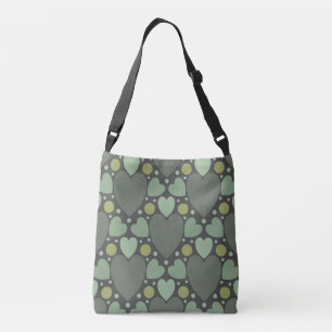 Bolso Cruzado Diseño de corazón retro-verde