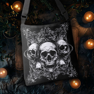 Bolso Cruzado Diseño de cráneo gótico