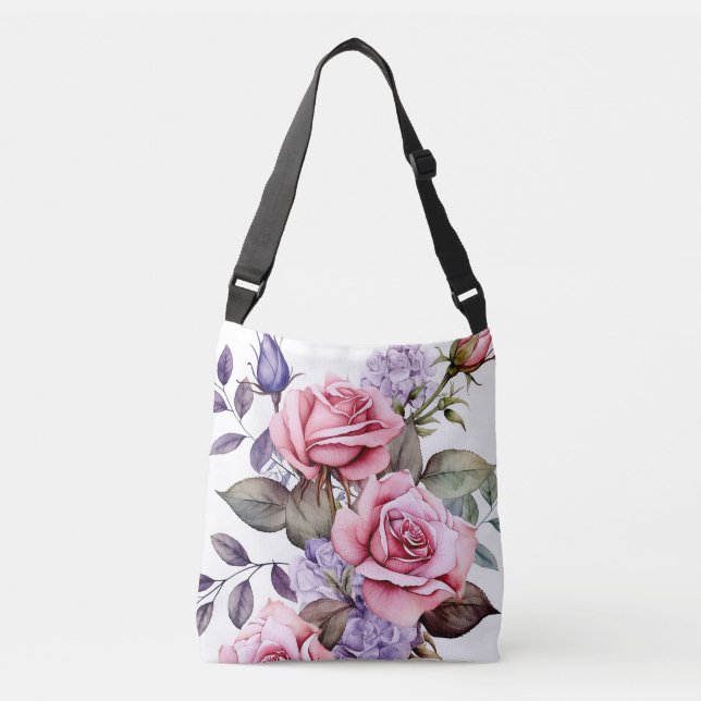 Bolso Cruzado Diseño de flores (Anverso)