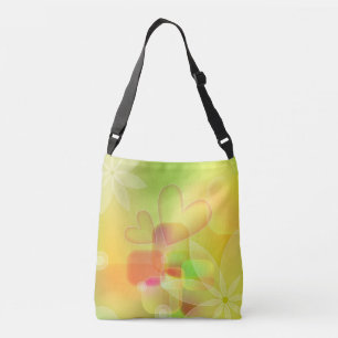 Bolso Cruzado Diseño de flores y corazones románticos pastel