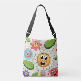 Bolso Cruzado Diseño de fondo continuo con flores coloridas