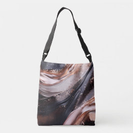 Bolso Cruzado Diseño de fondo de oro negro y Rosa