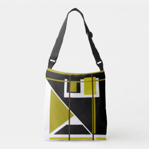 Bolso Cruzado Diseño de formas geométricas de color verde oliv