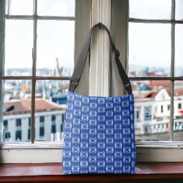 Bolso Cruzado Diseño de la Feria Blanca Azul Moderna de Estilo E