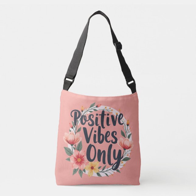 Bolso Cruzado Diseño de la flor sólo para vibraciones positivas (Anverso)