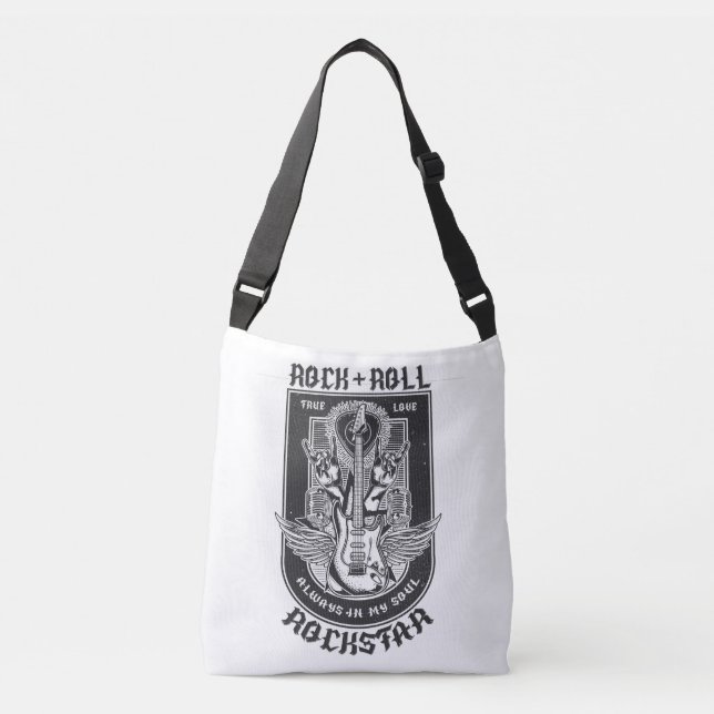 Bolso Cruzado Diseño de rock de guitarra (Anverso)