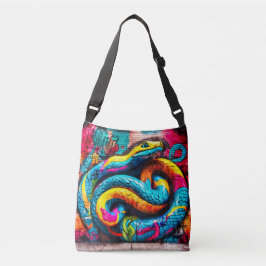 Bolso Cruzado Diseño de serpiente al estilo del graffiti