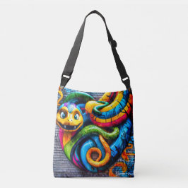 Bolso Cruzado Diseño de serpiente al estilo del graffiti