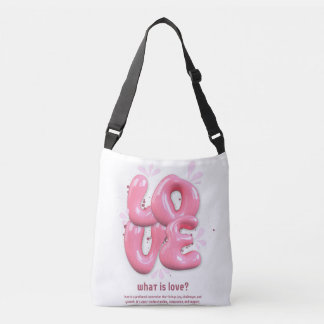 Bolso Cruzado Diseño de tote con cita de amor 3D rosa