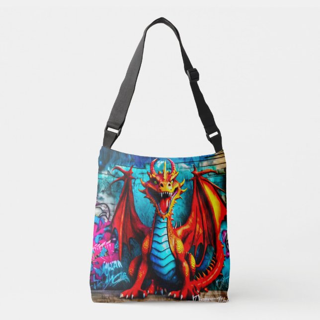 Bolso Cruzado Diseño del dragón estilo graffiti (Anverso)