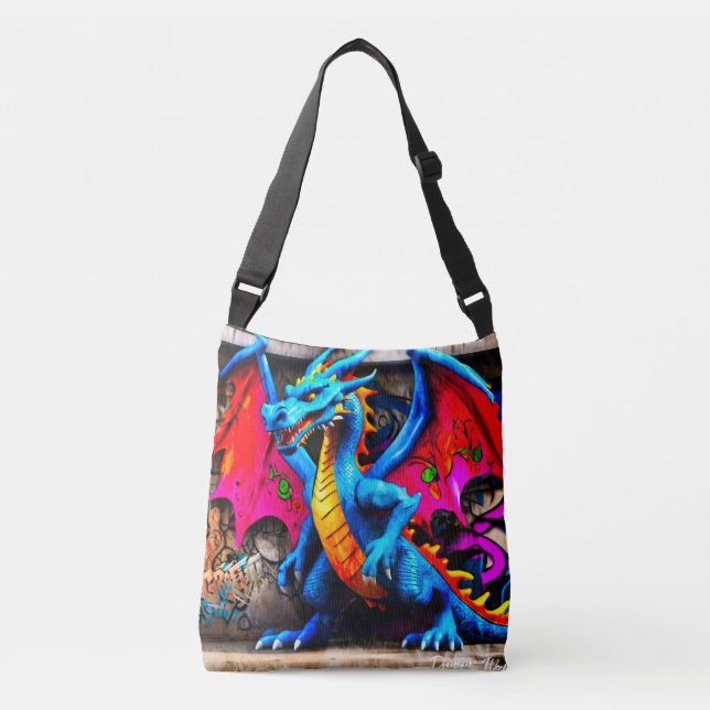 Bolso Cruzado Diseño del dragón estilo graffiti (Anverso)