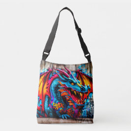 Bolso Cruzado Diseño del dragón estilo graffiti