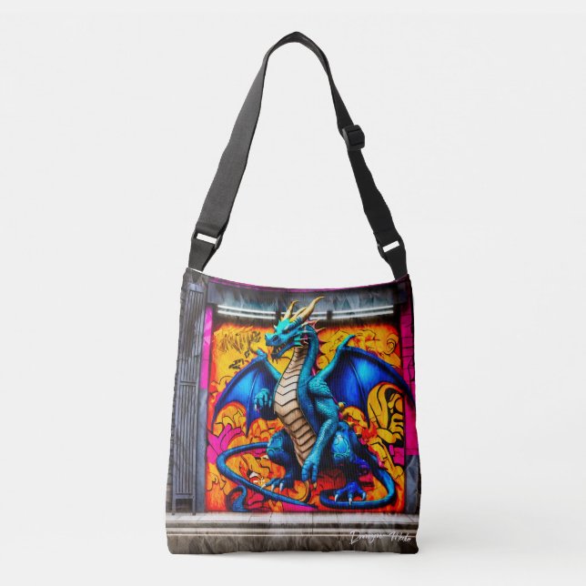 Bolso Cruzado Diseño del dragón estilo graffiti (Anverso)