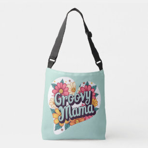 Bolso Cruzado Diseño estético Groovy Mama Retro Floral 70