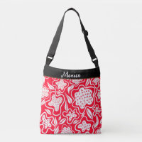 Diseño floral blanco rojo con estirado de cruz per