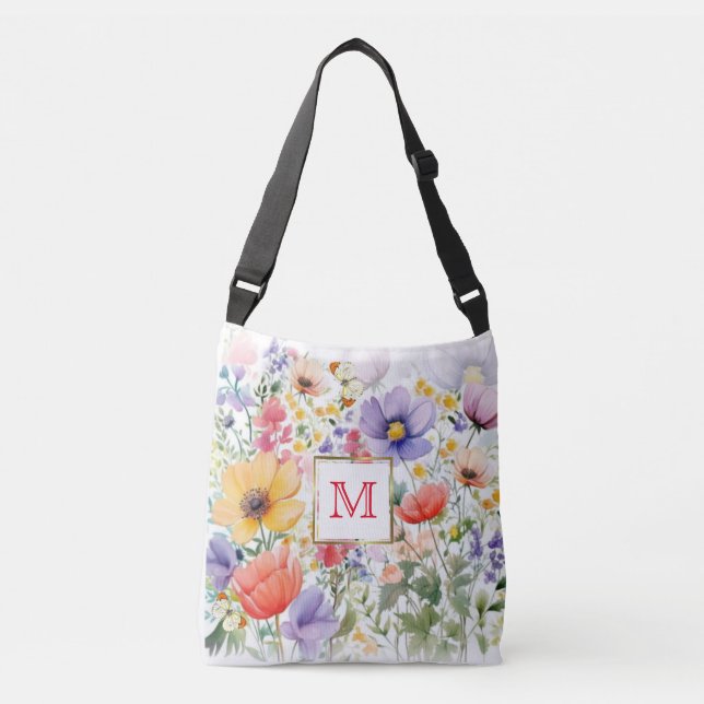 Bolso Cruzado Diseño floral veraniego personalizado de Bonito (Anverso)