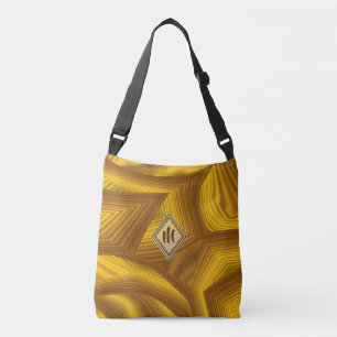 Bolso Cruzado Diseño geométrico abstracto de Naranja marrón