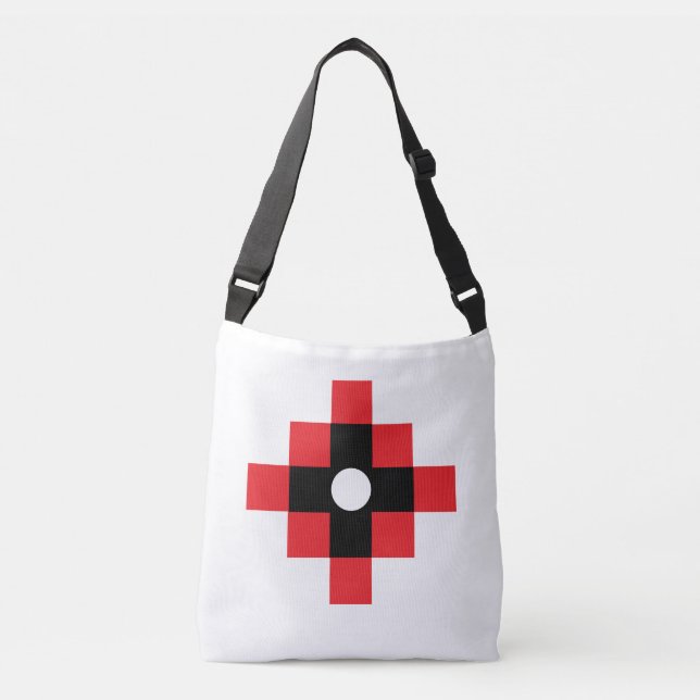 Bolso Cruzado Diseño geométrico elegante de la cruz inka (Anverso)