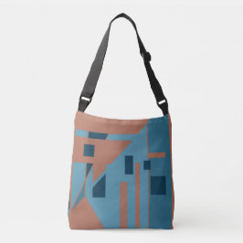 Bolso Cruzado Diseño geométrico inspirado en MCM Tan Blue Shades