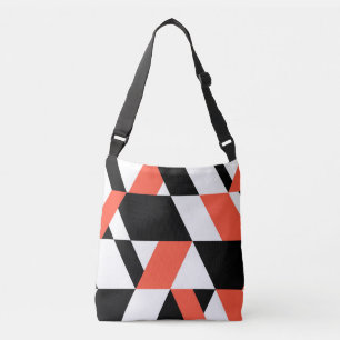 Bolso Cruzado Diseño geométrico rojo-negro, moderno, moderno y m