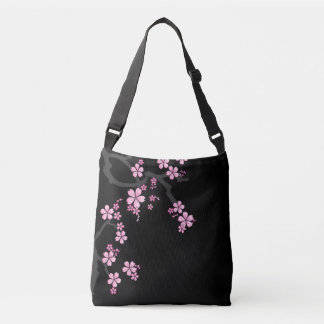 Bolso Cruzado Diseño japonés Black Pink Sakura :