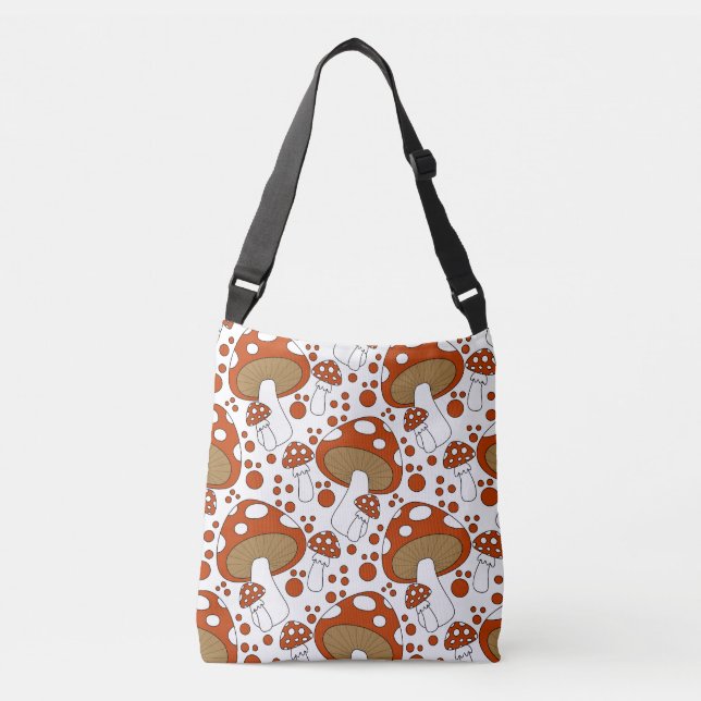 Bolso Cruzado Diseño moderno de hongos (Anverso)